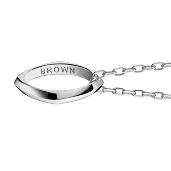Brown University Monica Rich Kosann Poesy Ring Necklace in Silver Shot #3