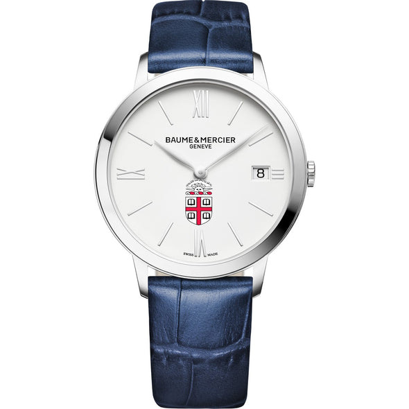 Brown Women's Baume et Mercier 36.5mm Classima Watch with White Dial & Blue Leather Strap Shot #2