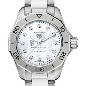 Brown Women&#39;s TAG Heuer Steel Aquaracer with Diamond Dial Shot #1