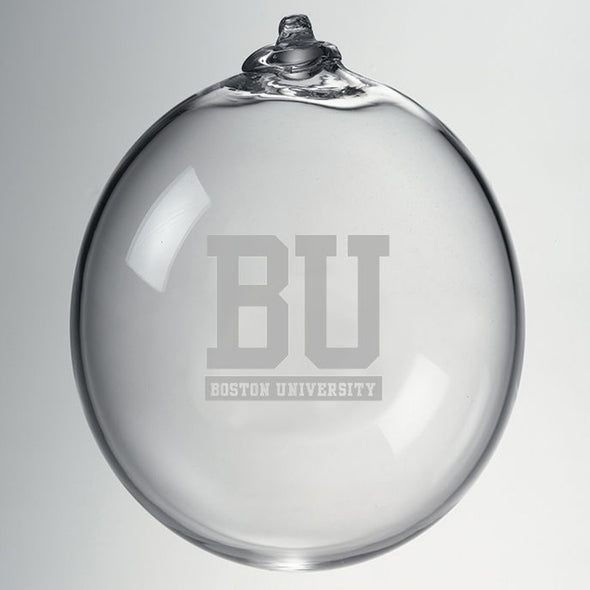 BU Glass Ornament by Simon Pearce Shot #2