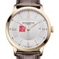 BU Men's Baume et Mercier 40mm Gold PVD Classima Watch with Silver Dial & Dark Brown Leather Strap Shot #1
