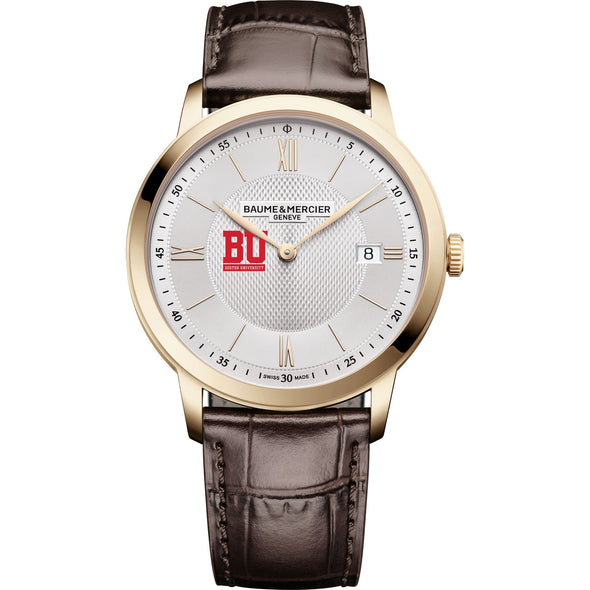 BU Men's Baume et Mercier 40mm Gold PVD Classima Watch with Silver Dial & Dark Brown Leather Strap Shot #2