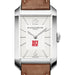 BU Men's Baume et Mercier 43X27mm Hampton Watch with Silver Dial & Tan Leather Strap