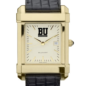 BU Men's Gold Quad with Leather Strap Shot #1