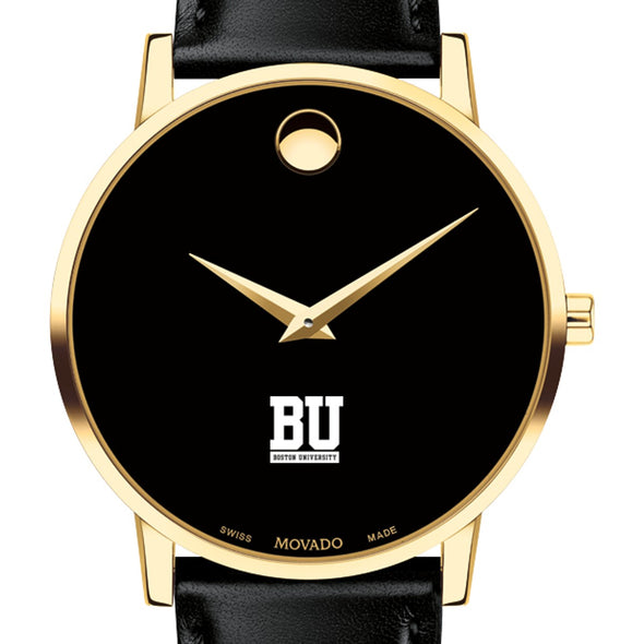 BU Men's Movado Gold Museum Classic Leather Shot #1