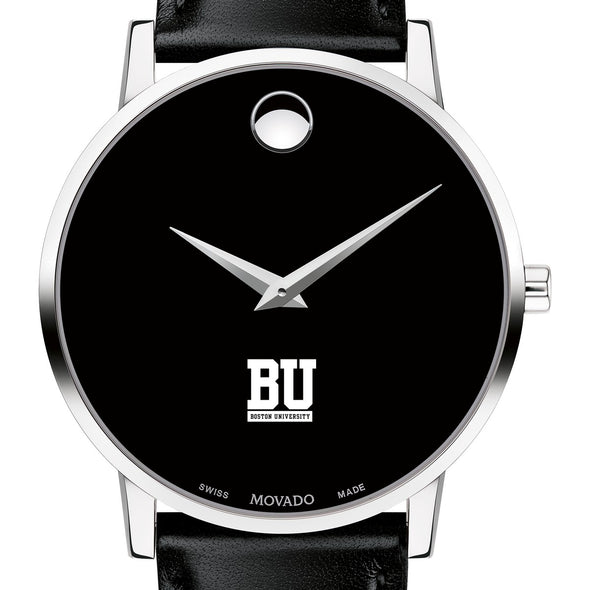 BU Men&#39;s Movado Museum with Leather Strap Shot #1