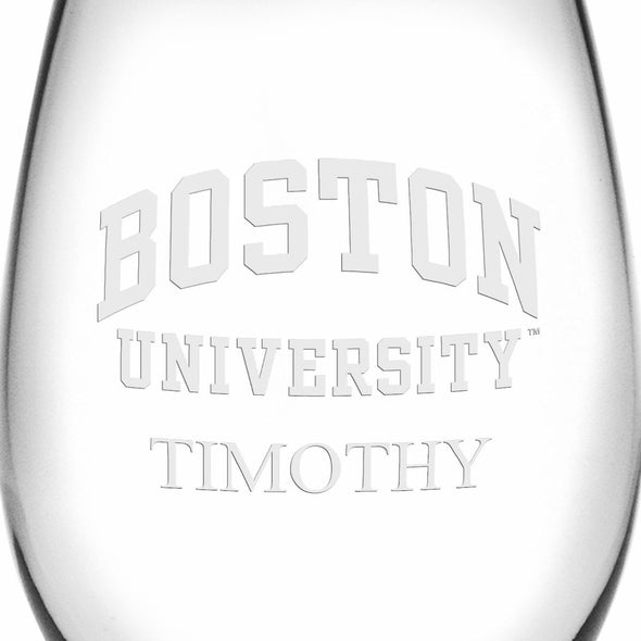 BU Stemless Wine Glasses Made in the USA - Set of 4 Shot #3