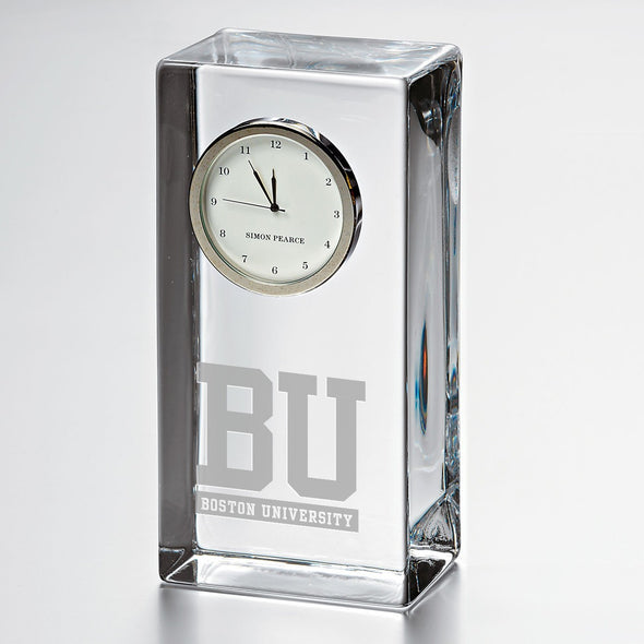 BU Tall Glass Desk Clock by Simon Pearce Shot #1