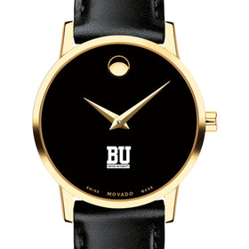 BU Women's Movado Gold Museum Classic Leather Shot #1