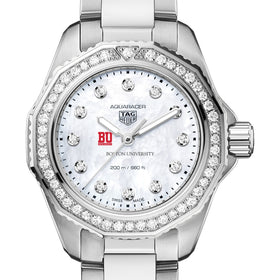 BU Women's TAG Heuer Steel Aquaracer with Diamond Dial & Bezel Shot #1