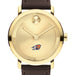 Bucknell University Men's Movado BOLD Gold with Chocolate Leather Strap