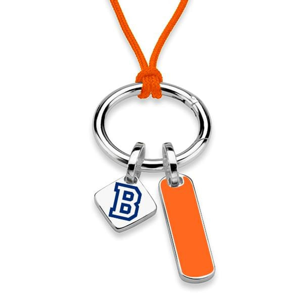 Bucknell University Silk Necklace with Enamel Charm &amp; Sterling Silver Tag Shot #1