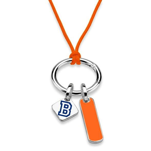 Bucknell University Silk Necklace with Enamel Charm &amp; Sterling Silver Tag Shot #2