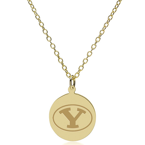 BYU 18K Gold Pendant & Chain Shot #2