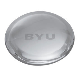 BYU Glass Dome Paperweight by Simon Pearce Shot #1