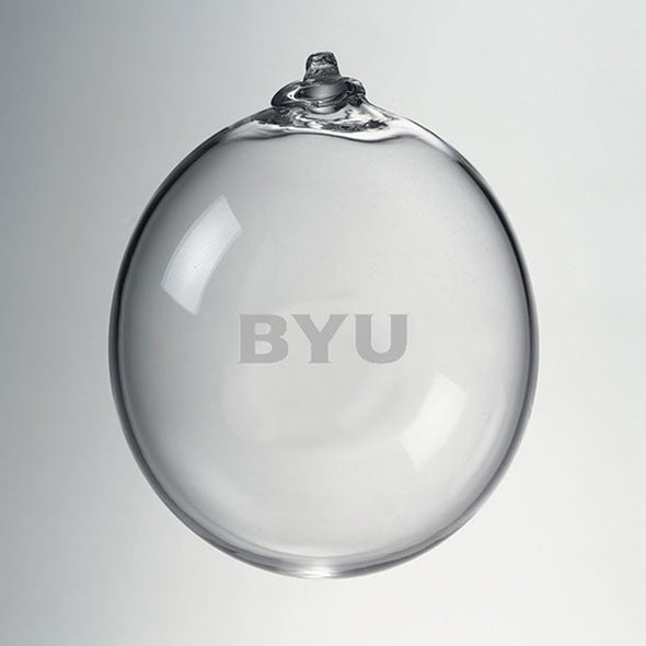 BYU Glass Ornament by Simon Pearce Shot #1