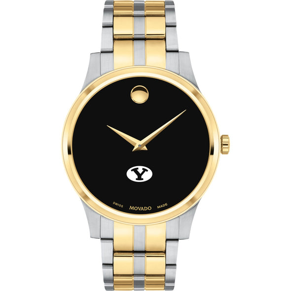 BYU Men's Movado Collection Two-Tone Watch with Black Dial Shot #2