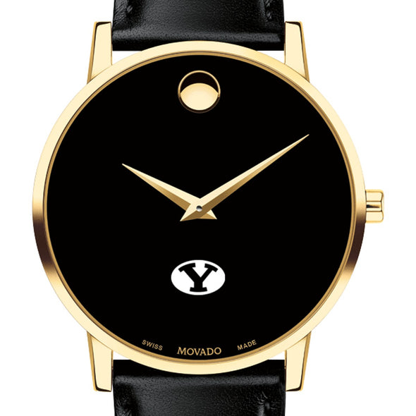 BYU Men&#39;s Movado Gold Museum Classic Leather Shot #1
