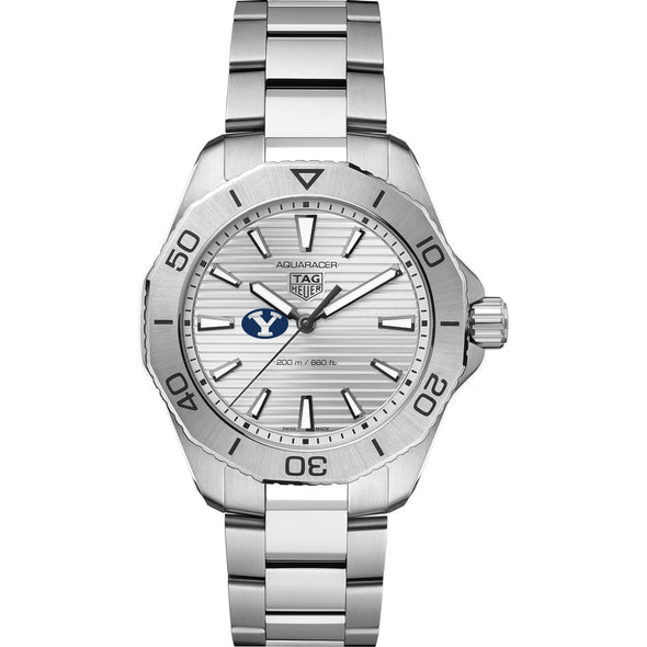 BYU Men&#39;s TAG Heuer Steel Aquaracer with Silver Dial Shot #2
