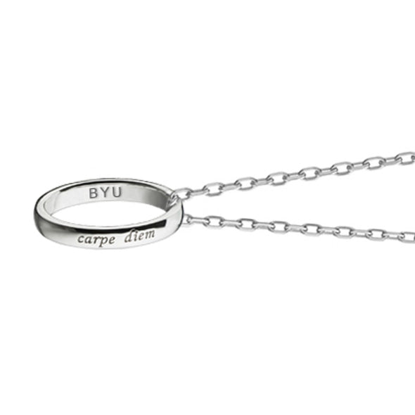 BYU Monica Rich Kosann "Carpe Diem" Poesy Ring Necklace in Silver Shot #3