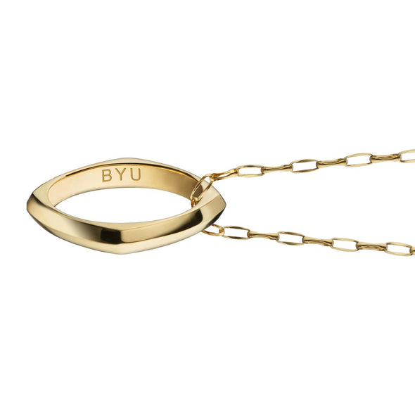 BYU Monica Rich Kosann Poesy Ring Necklace in Gold Shot #3