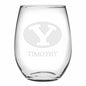 BYU Stemless Wine Glasses Made in the USA - Set of 2 Shot #1