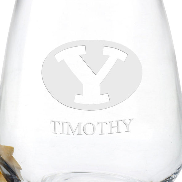 BYU Stemless Wine Glasses - Set of 2 Shot #3