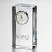BYU Tall Glass Desk Clock by Simon Pearce