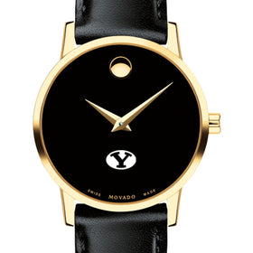 BYU Women&#39;s Movado Gold Museum Classic Leather Shot #1
