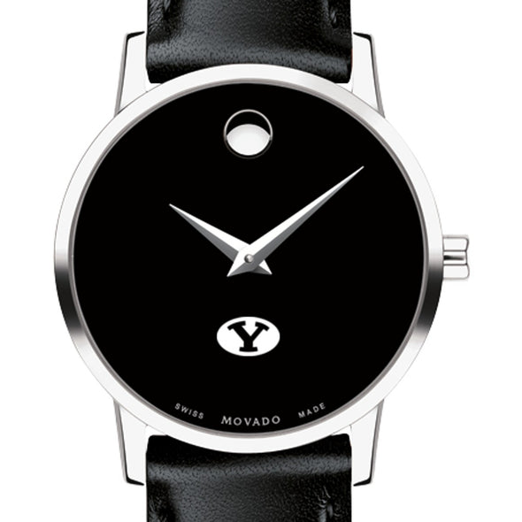 BYU Women's Movado Museum with Leather Strap Shot #1