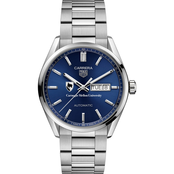 Carnegie Mellon Men&#39;s TAG Heuer Carrera with Blue Dial &amp; Day-Date Window Shot #2