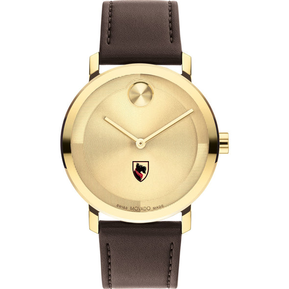 Carnegie Mellon University Men&#39;s Movado BOLD Gold with Chocolate Leather Strap Shot #2