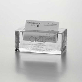 Central Michigan Glass Business Cardholder by Simon Pearce Shot #1