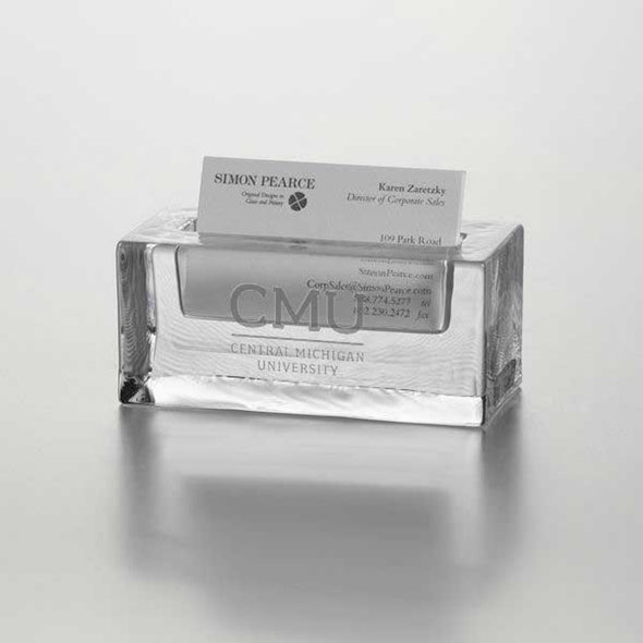 Central Michigan Glass Business Cardholder by Simon Pearce Shot #1