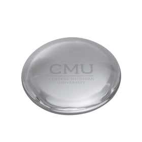 Central Michigan Glass Dome Paperweight by Simon Pearce Shot #1