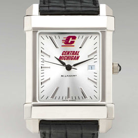 Central Michigan Men&#39;s Collegiate Watch with Leather Strap Shot #1