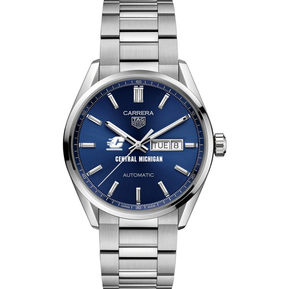 Central Michigan Men&#39;s TAG Heuer Carrera with Blue Dial &amp; Day-Date Window Shot #2