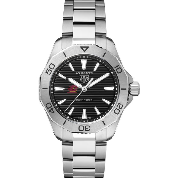 Central Michigan Men&#39;s TAG Heuer Steel Aquaracer with Black Dial Shot #2