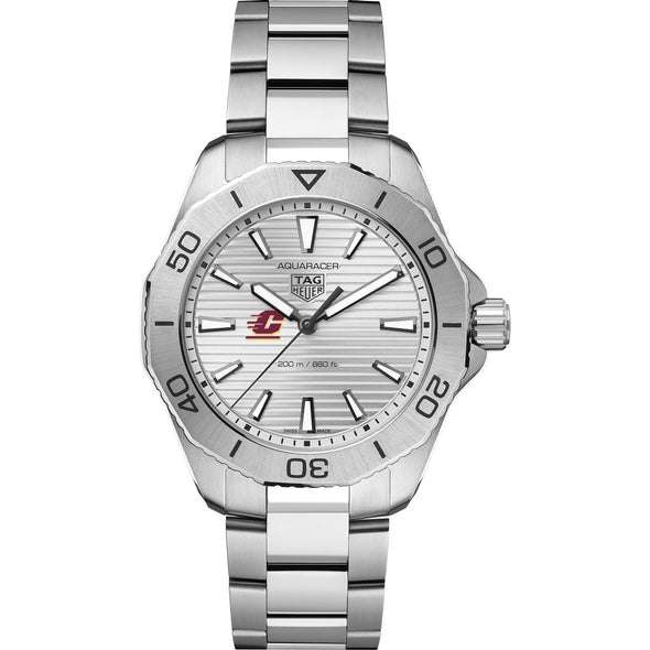 Central Michigan Men&#39;s TAG Heuer Steel Aquaracer with Silver Dial Shot #2