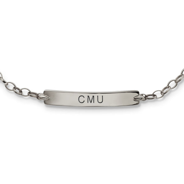 Central Michigan Monica Rich Kosann Petite Poesy Bracelet in Silver Shot #2