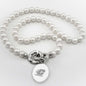 Central Michigan Pearl Necklace with Sterling Silver Charm Shot #1