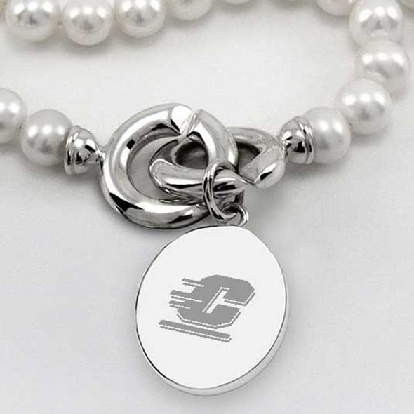 Central Michigan Pearl Necklace with Sterling Silver Charm Shot #2