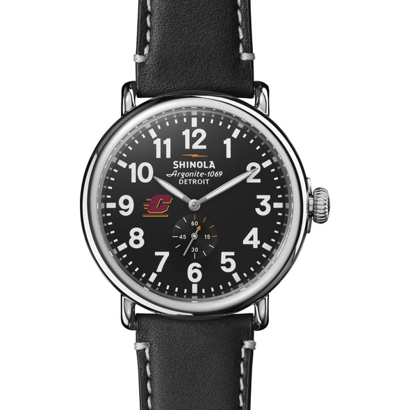 Central Michigan Shinola Watch, The Runwell 47 mm Black Dial Shot #2