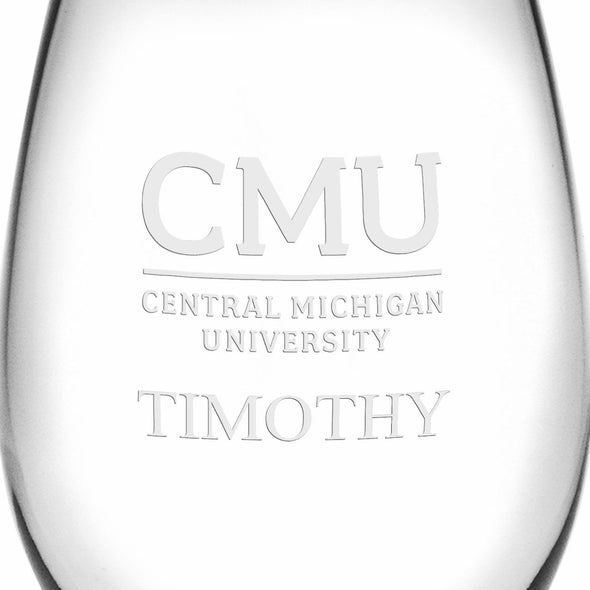 Central Michigan Stemless Wine Glasses Made in the USA - Set of 2 Shot #3