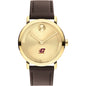 Central Michigan University Men's Movado BOLD Gold with Chocolate Leather Strap Shot #2