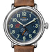 Central Michigan University Shinola Watch, The Runwell Automatic 45 mm Blue Dial and British Tan Strap at M.LaHart & Co.