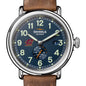 Central Michigan University Shinola Watch, The Runwell Automatic 45 mm Blue Dial and British Tan Strap at M.LaHart & Co. Shot #1