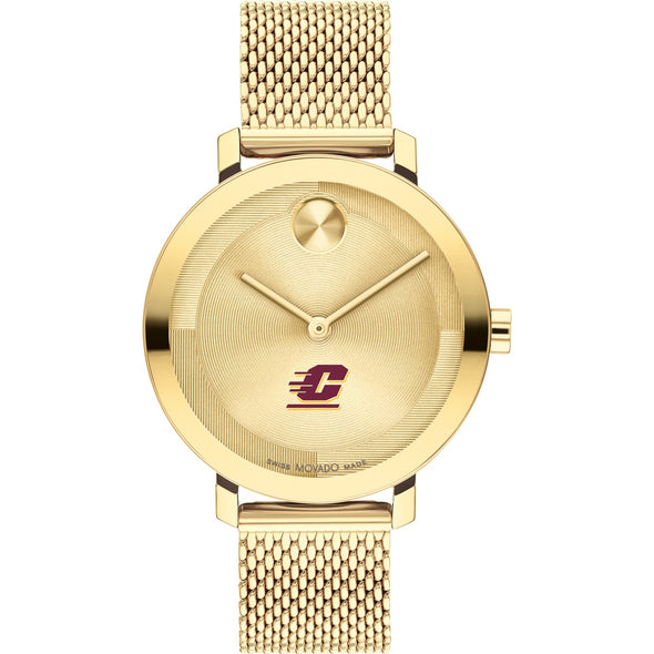 Central Michigan University Women's Movado Bold Gold with Mesh Bracelet Shot #2