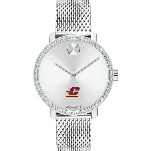 Central Michigan Women's Movado Bold with Crystal Bezel & Mesh Bracelet Shot #2