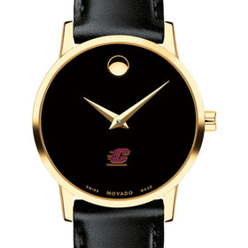 Central Michigan Women&#39;s Movado Gold Museum Classic Leather Shot #1